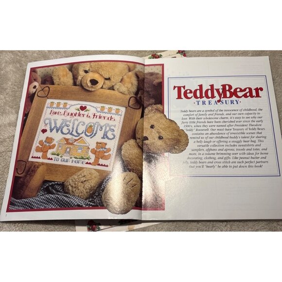 Leisure Arts Teddy Bear Treasury Cross-Stitch Pattern Book 54 Pages Family Theme - Picture 4 of 14